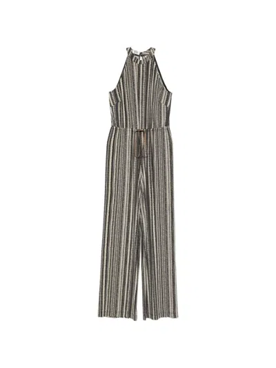 Siyu Striped-pattern Drawstring-waist Jumpsuit In Green