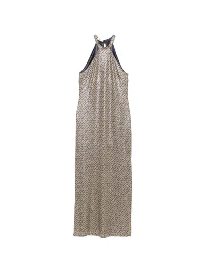 Siyu Basketweave-pattern Maxi Dress In Neutral
