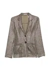 Siyu Tallis Patterned Button-fastening Blazer In Blue