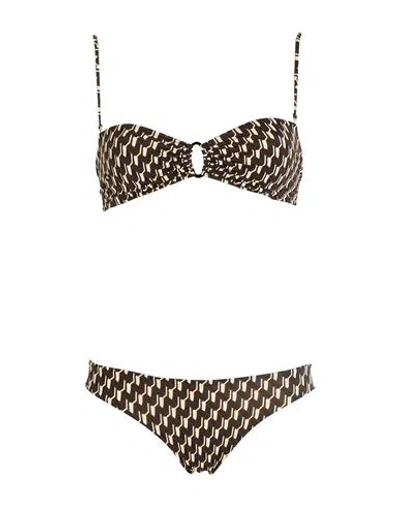Siyu Woman Bikini Dark Brown Size 8 Polyamide, Elastane In Brown