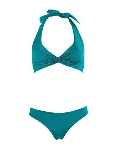 Siyu Woman Bikini Emerald Green Size 8 Polyamide, Elastane In Green
