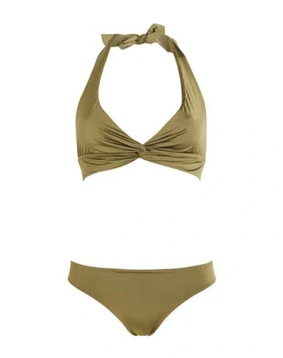 Siyu Woman Bikini Military Green Size 6 Polyamide, Elastane In Green