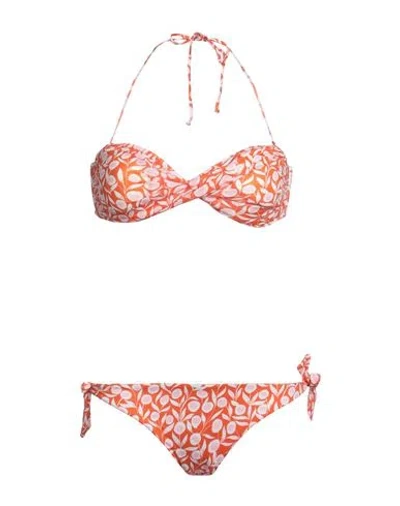 Siyu Woman Bikini Orange Size 8 Cotton, Lycra