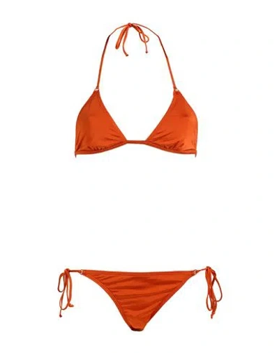 Siyu Woman Bikini Rust Size 10 Polyamide, Elastane In Red