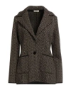 Siyu Woman Blazer Chocolate Brown Size 4 Merino Wool
