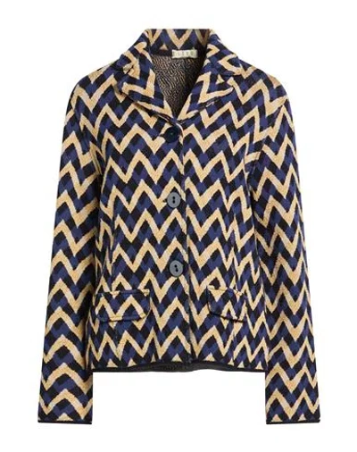 Siyu Woman Blazer Navy Size 10 Merino Wool In Brown