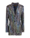 Siyu Woman Blazer Navy Size 12 Polyamide, Elastane In Navy
