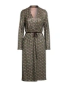 Siyu Woman Midi Dress Dark Green Size 4 Viscose, Polyamide, Polyester
