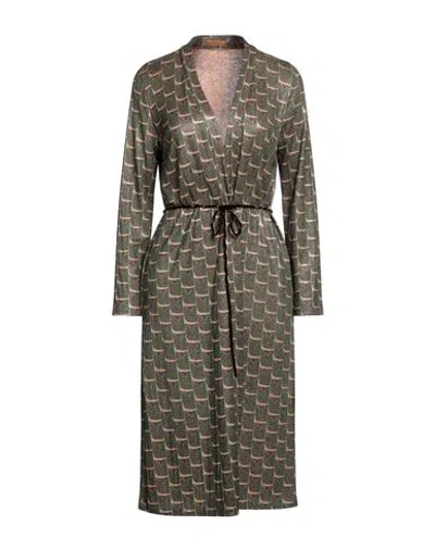 Siyu Woman Midi Dress Dark Green Size 4 Viscose, Polyamide, Polyester