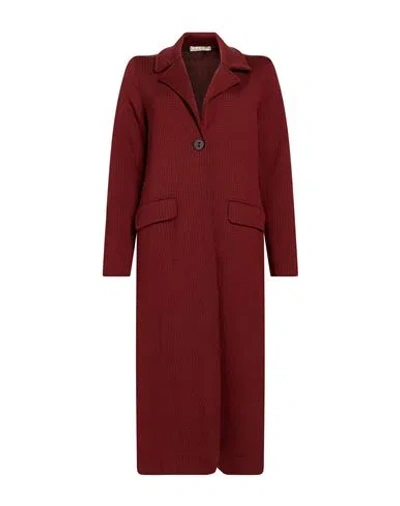 Siyu Woman Coat Brick Size 4 Merino Wool In Red