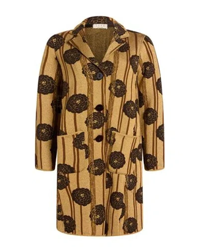 Siyu Woman Coat Gold Size 6 Merino Wool In Multi