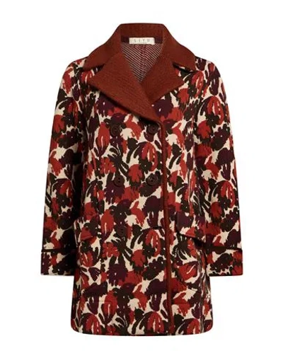 Siyu Woman Jacket Brick Size 4 Merino Wool In Brown