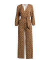 Siyu Woman Jumpsuit Camel Size 2 Viscose, Elastane In Beige