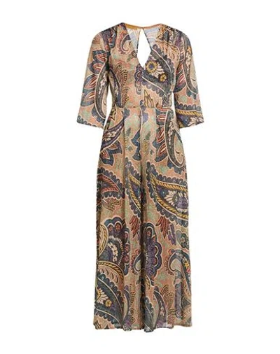 Siyu Woman Jumpsuit Camel Size 8 Polyester, Metallic Fiber In Beige