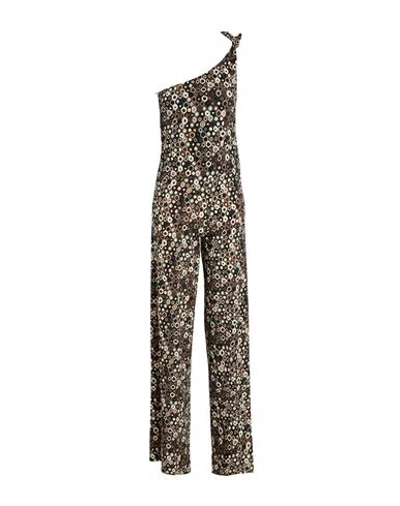 Siyu Woman Jumpsuit Dark Brown Size 4 Polyamide, Elastane