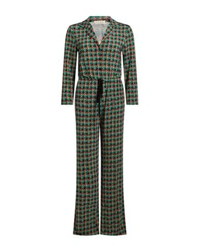 Siyu Woman Jumpsuit Emerald Green Size 2 Viscose, Elastane