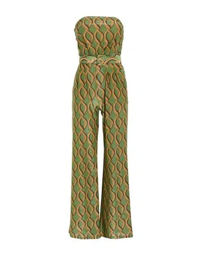 Siyu Woman Jumpsuit Green Size 8 Polyester, Polyamide, Elastane