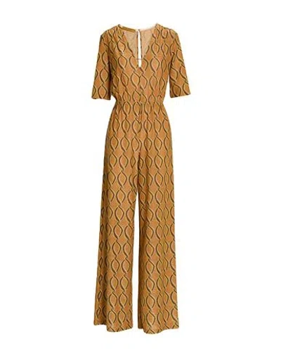Siyu Woman Jumpsuit Orange Size 6 Polyester, Polyamide, Elastane In Brown