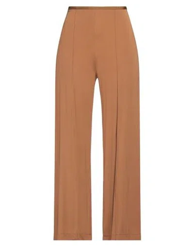 Siyu Woman Pants Tan Size 4 Viscose, Elastane In Brown