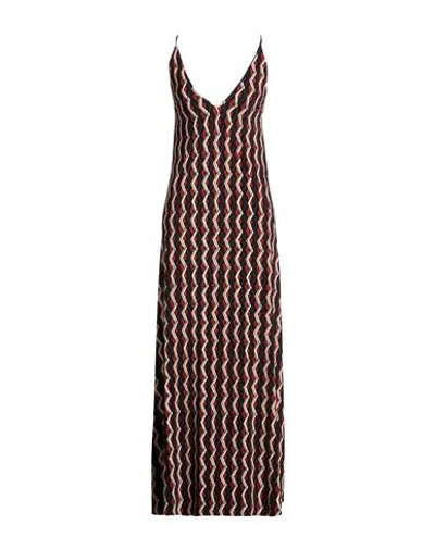 Siyu Woman Maxi Dress Brick Size 6 Polyamide, Elastane In Brown