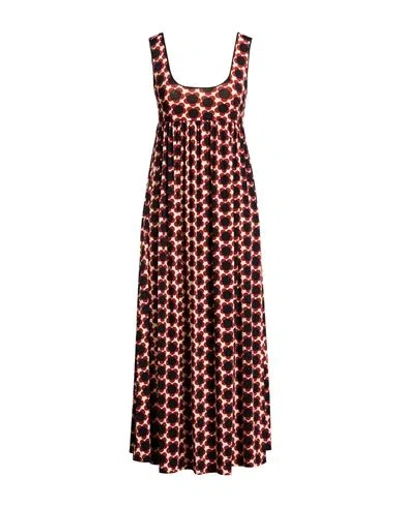 Siyu Woman Maxi Dress Brick Size 8 Polyamide, Elastane In Burgundy