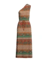 Siyu Woman Maxi Dress Brown Size 10 Polyamide, Elastane In Brown