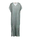 Siyu Woman Maxi Dress Green Size 6 Polyester, Metallic Fiber In Green