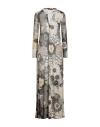 Siyu Woman Maxi Dress Grey Size 8 Viscose, Polyester, Polyamide