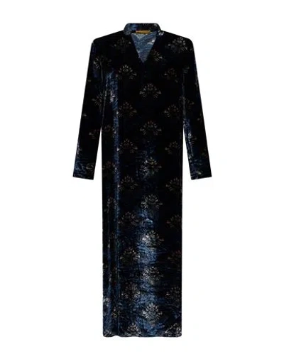 Siyu Woman Maxi Dress Midnight Blue Size 4 Viscose, Silk In Multi