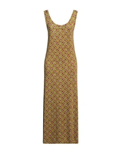 Siyu Woman Maxi Dress Military Green Size 4 Viscose, Elastane