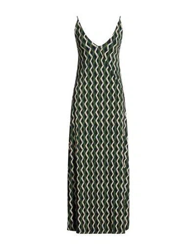 Siyu Woman Maxi Dress Military Green Size 6 Polyamide, Elastane