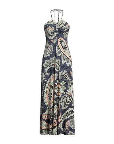 Siyu Woman Maxi Dress Navy Size 8 Polyamide, Elastane In Navy Blue