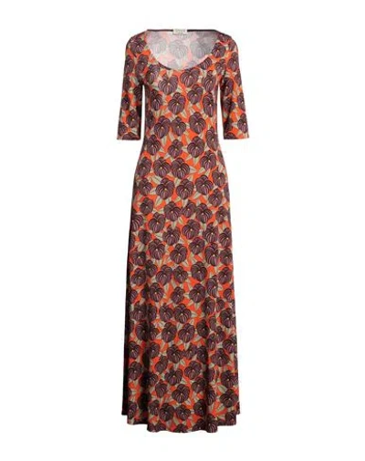Siyu Woman Maxi Dress Orange Size 6 Viscose, Elastane