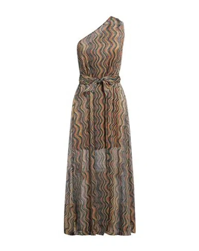 Siyu Woman Maxi Dress Yellow Size 8 Polyester, Polyamide