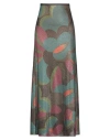 Siyu Woman Maxi Skirt Deep Teal Size 2 Viscose, Polyamide, Polyester In Green