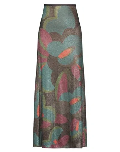 Siyu Woman Maxi Skirt Deep Teal Size 2 Viscose, Polyamide, Polyester In Green