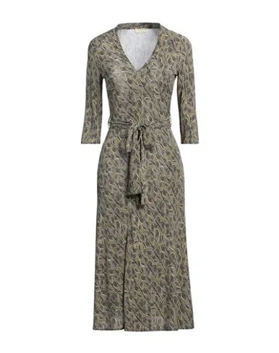 Siyu Woman Midi Dress Lime Green Size 4 Viscose, Elastane