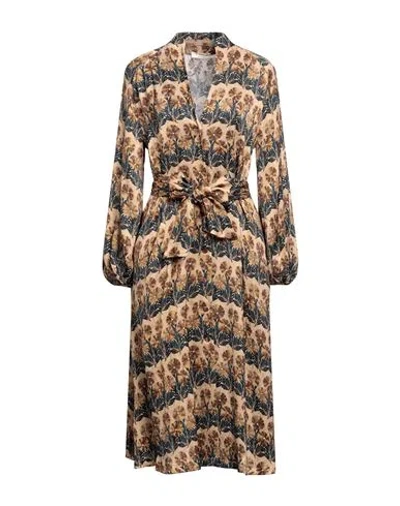 Siyu Woman Midi Dress Beige Size 4 Viscose