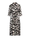 Siyu Woman Midi Dress Black Size 10 Silk, Elastane