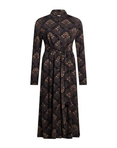 Siyu Woman Midi Dress Black Size 4 Viscose, Elastane
