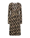Siyu Woman Midi Dress Black Size 4 Viscose, Metal In Black