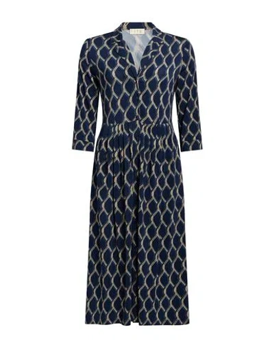 Siyu Woman Midi Dress Blue Size 4 Viscose, Elastane