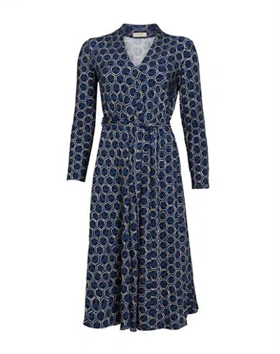 Siyu Woman Midi Dress Blue Size 4 Viscose, Elastane