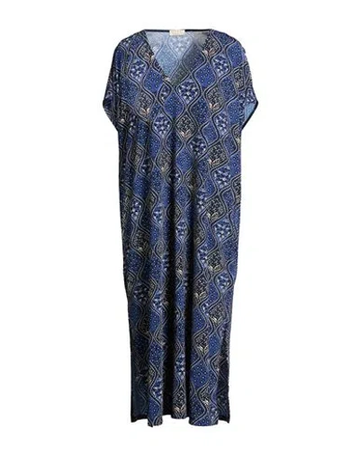 Siyu Woman Midi Dress Blue Size 6 Polyamide, Elastane