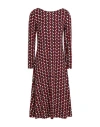 Siyu Woman Midi Dress Brick Size 10 Viscose, Elastane In Burgundy