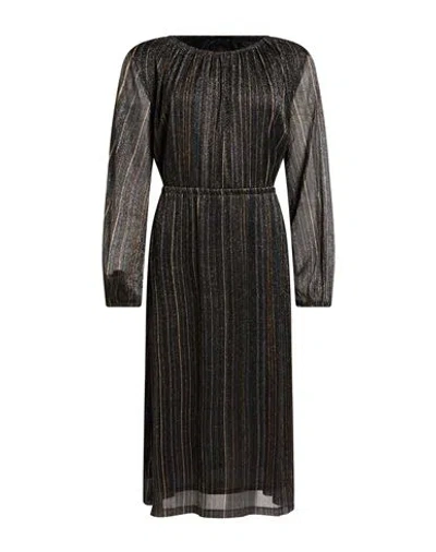 Siyu Woman Midi Dress Brown Size 4 Polyester, Metal Fiber