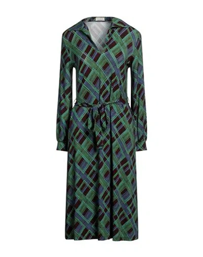 Siyu Woman Midi Dress Brown Size 4 Viscose, Elastane