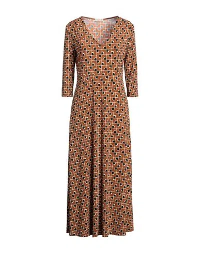 Siyu Woman Midi Dress Camel Size 10 Polyamide, Elastane In Beige
