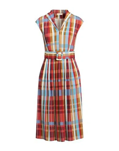 Siyu Woman Midi Dress Camel Size 4 Viscose, Elastane In Beige