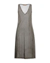 Siyu Woman Midi Dress Dark Brown Size 10 Viscose, Polyester, Polyamide In Brown